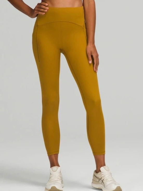 lululemon athletica Pants - Lululemon Power Thru HR Tight High-Rise 25 inch Leggings Gold Spice Workout